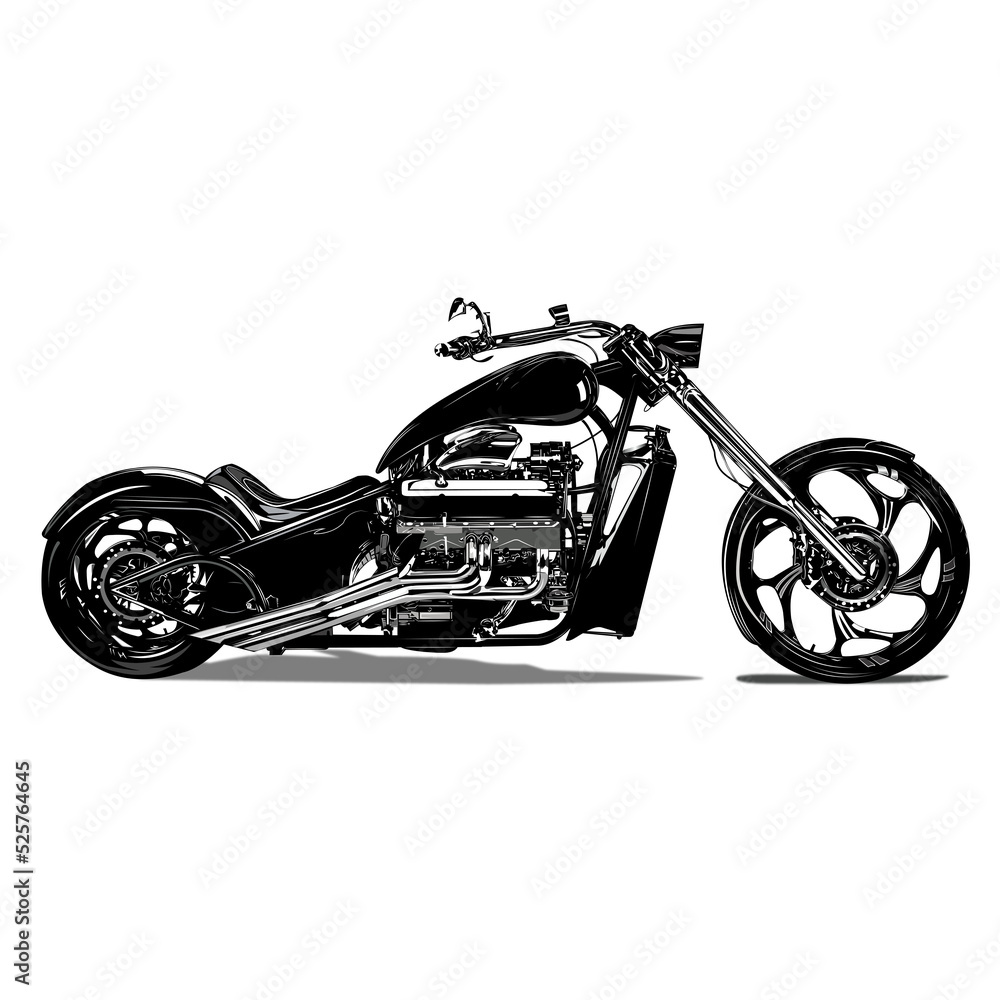 Big Dog Chopper Outlaw Motorcycle PNG transparent background