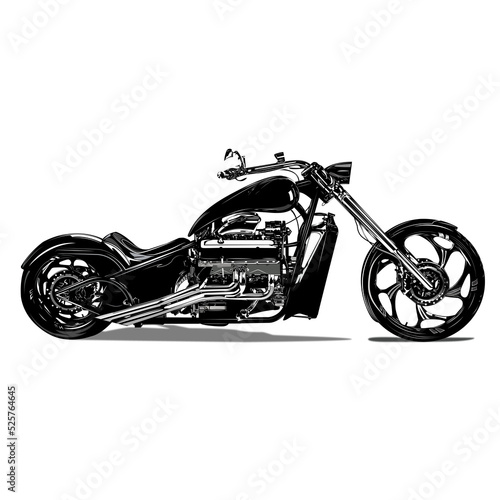 Big Dog Chopper Outlaw Motorcycle PNG transparent background