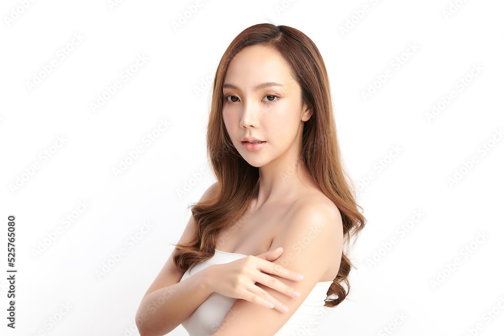 Beautiful young asian woman with clean fresh skin on white background, Face care, Facial treatment, Cosmetology, beauty and spa, Asian women portrait. Beautiful young asian woman with clean fresh skin on white background, Face care, Facial treatment, Cosmetology, beauty and spa, Asian women portrait.