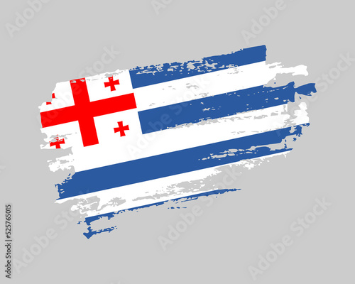 Hand painted Adjara grunge brush style flag on solid background