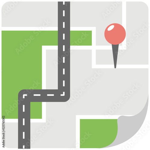 Road Tracking Flat Colored Icon