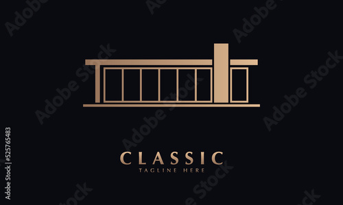 uncomplete home vector logo monogram template