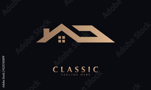house or villa vector logo monogram template