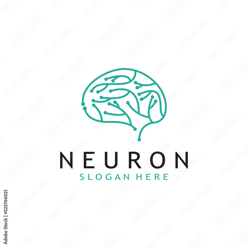 nerve cell logo or neuron logo with vector template nerve cell logo or neuron logo with vector template