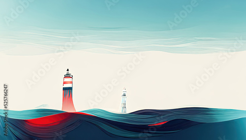lighthouse on the sea background