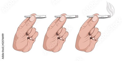 Cigarette Passing Cartoon with Smoke