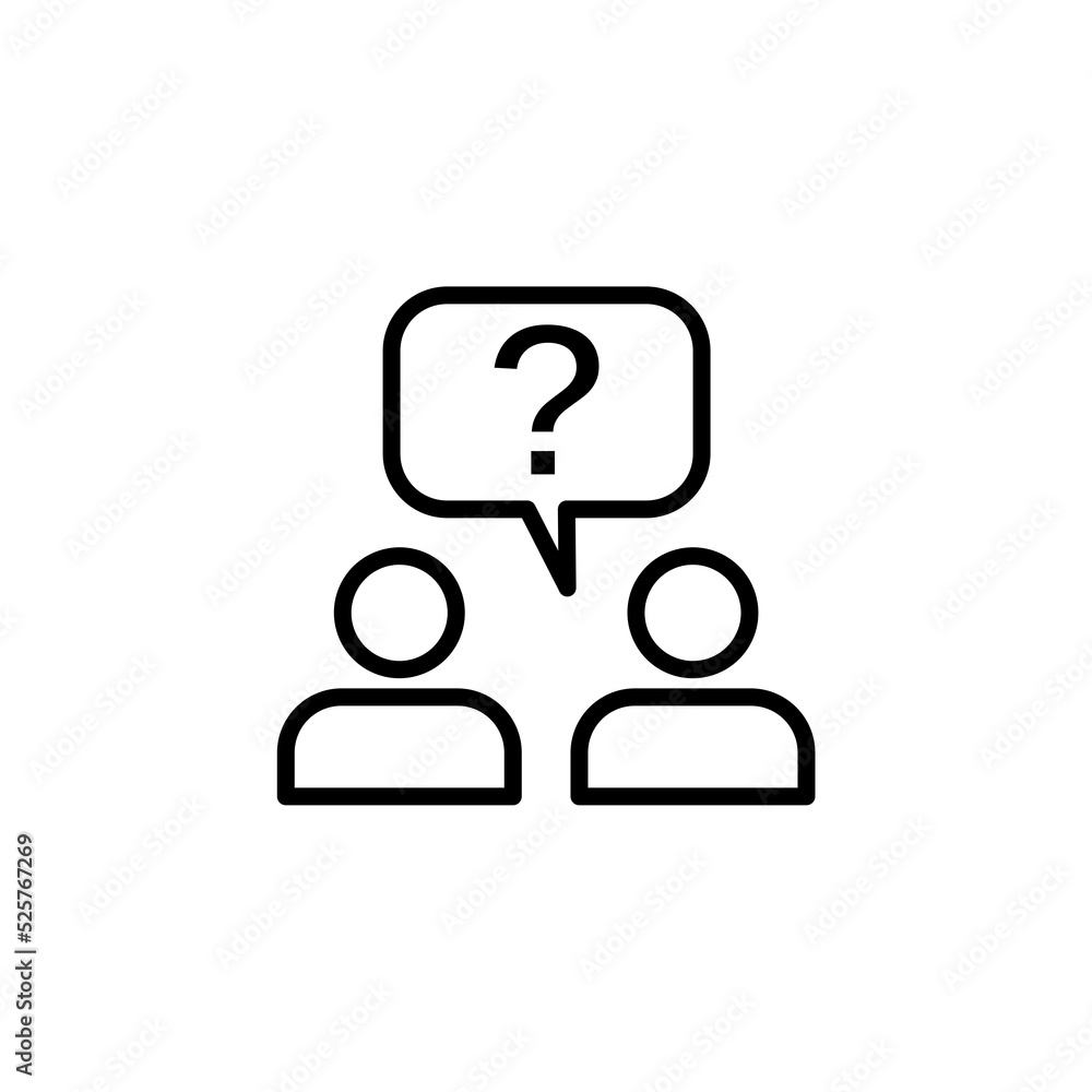Question mark line icon isolated on white background Question mark line icon isolated on white background