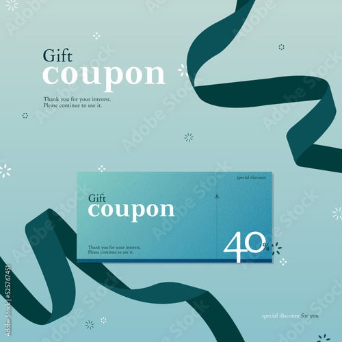 special discount coupon and ribbon background illustration