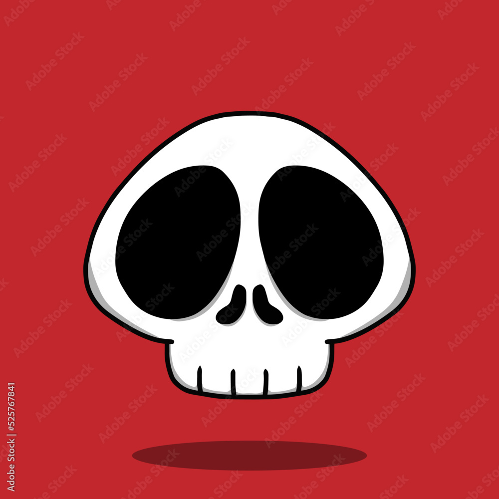 Cute Skull in isolated background for halloween ornament Cute Skull in isolated background for halloween ornament