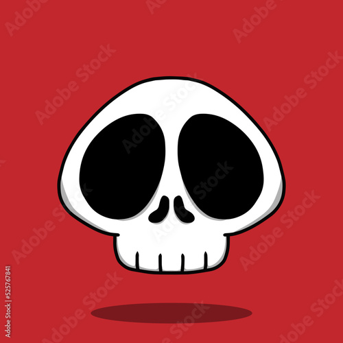 Cute Skull in isolated background for halloween ornament 