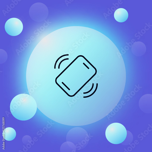 Ringing phone line icon. Call, incoming, ring, vibration, ringtone, business contacts, communication. Technology concept. Glassmorphism style. Vector line icon for Business and Advertising
