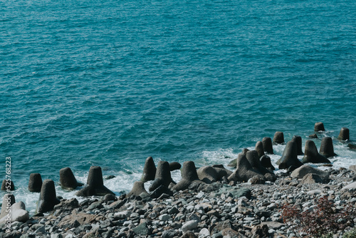 breakwaters on the sea