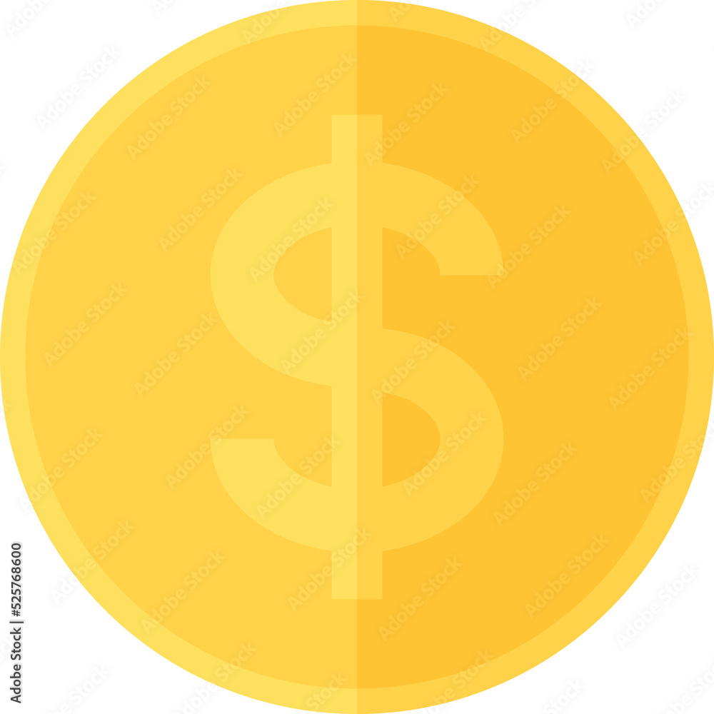 Flat design illustration of gold dollar coin. Business and finance concept. Flat design illustration of gold dollar coin. Business and finance concept.