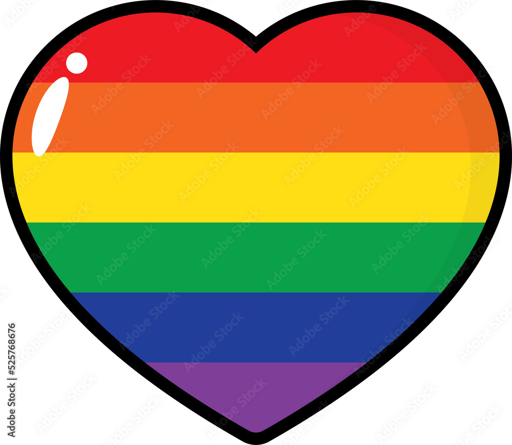 Fototapeta premium Rainbow colored heart shape icon. LGBTQI concept.