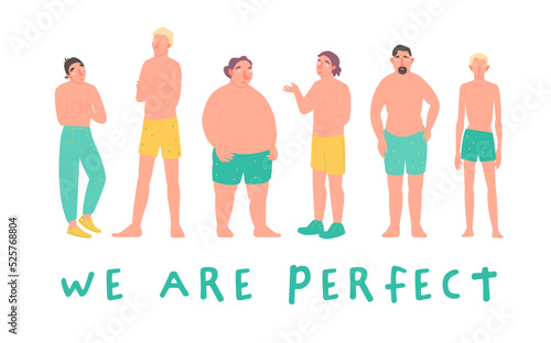 We are perfect. Diverse people. Vector illustration