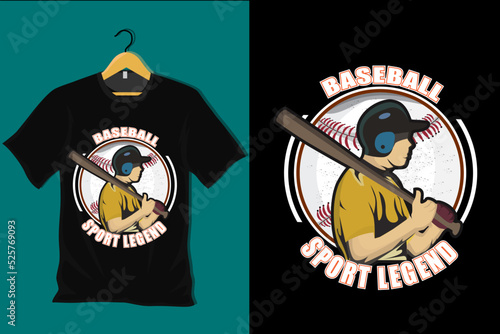 Baseball Sport Legend Retro Vintage T Shirt Design