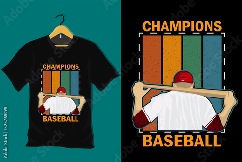 Champions Baseball Retro Vintage T Shirt design