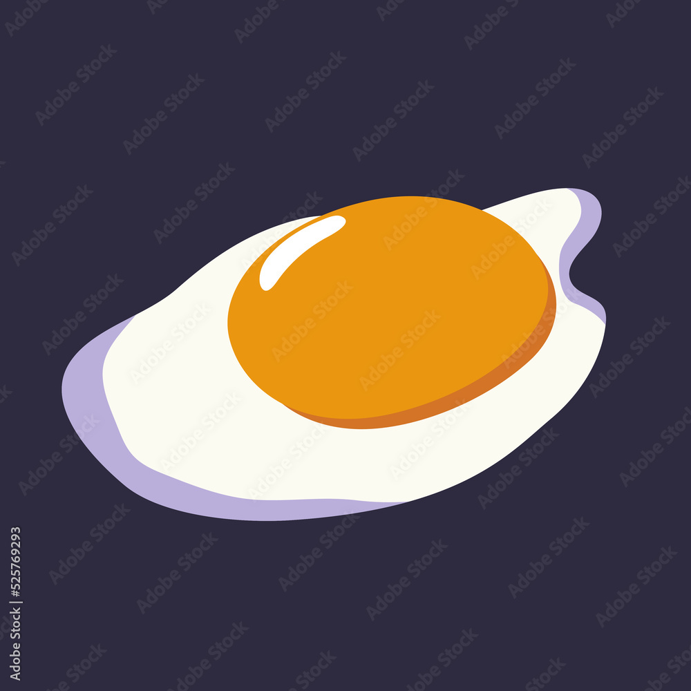 Fried egg on a white background. Vector illustration Fried egg on a white background. Vector illustration