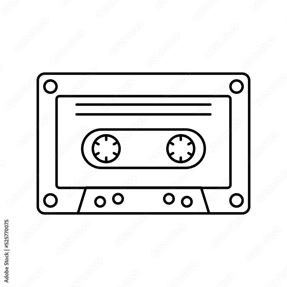 cassettes icon in line style icon, isolated on white background cassettes icon in line style icon, isolated on white background