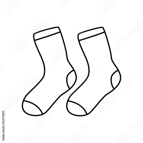  Socks icon in line style icon, isolated on white background