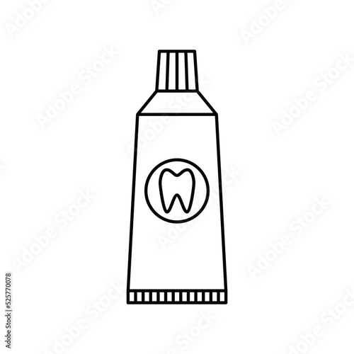 Toothpaste icon in line style icon, isolated on white background