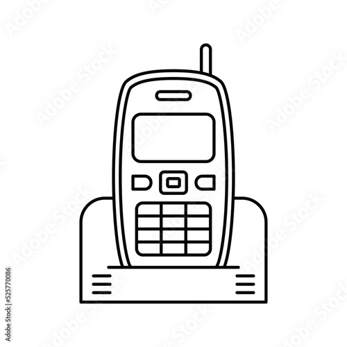 landline phone icon in line style icon, isolated on white background