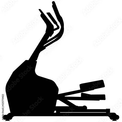 elliptical trainer is a stationary exercise machine for cardio workout realistic silhouette cross-trainer 