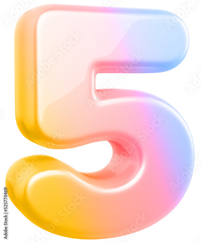 Wallpaper Mural 3d number 5 gradient Torontodigital.ca