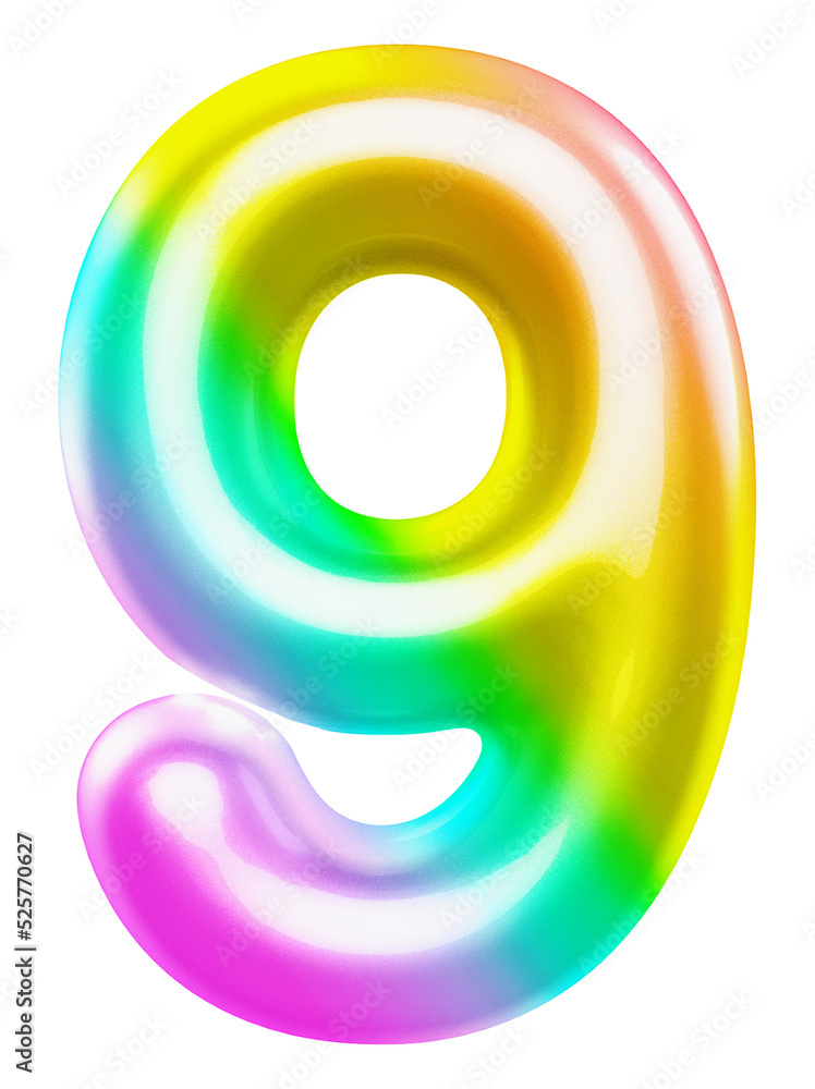 3d colorful number 9 3d colorful number 9