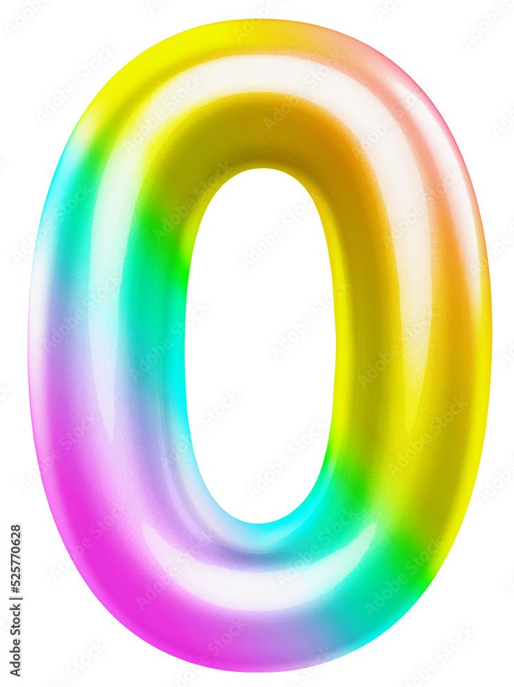 3d colorful number 0 3d colorful number 0