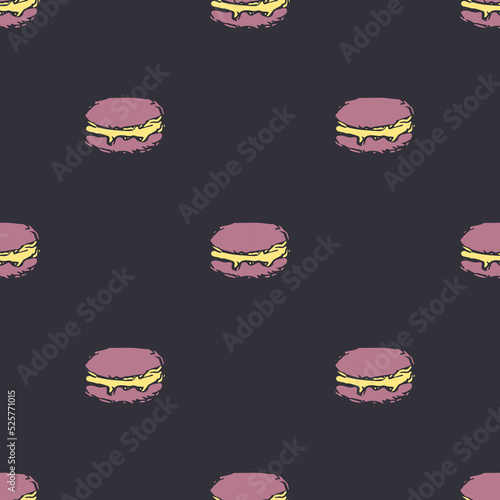 Seamless cake pattern. Sweets and candy background. Doodle vector illustration with sweets and candy icons