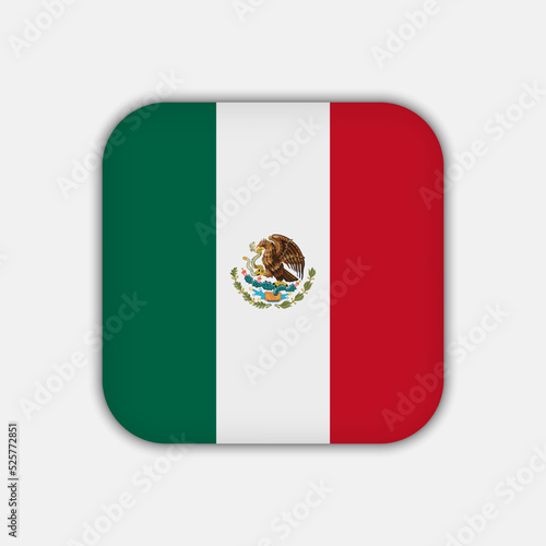 Mexico flag, official colors. Vector illustration.