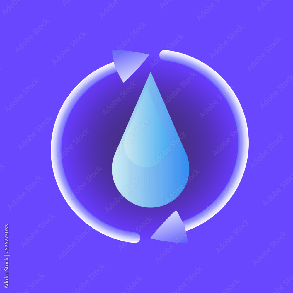 A drop of water with an arrow. Renewable natural resources, water recycling, ecology concept.
Vector icon. Cartoon style, 3d.
A drop of water with an arrow. Renewable natural resources, water recycling, ecology concept.
Vector icon. Cartoon style, 3d.