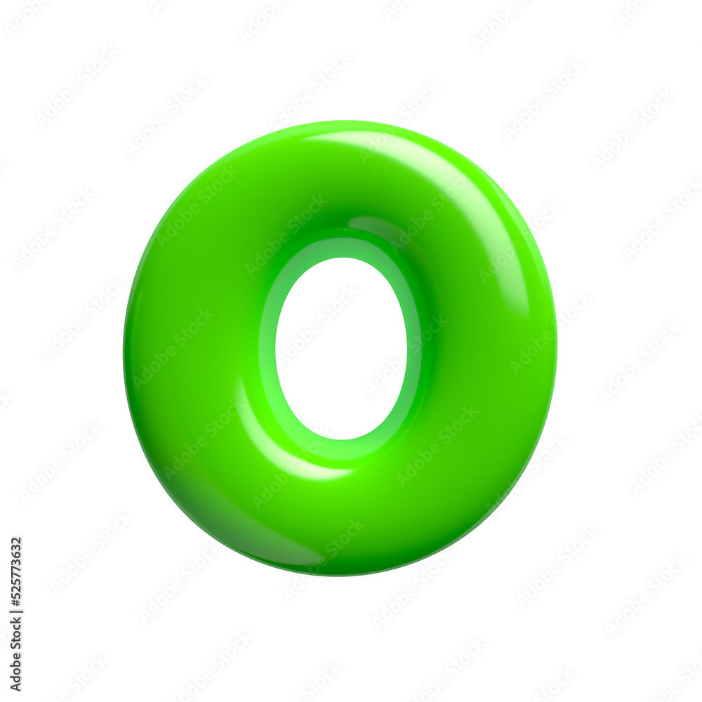 Green 3d font - Capital glossy 3d letter O Green 3d font - Capital glossy 3d letter O