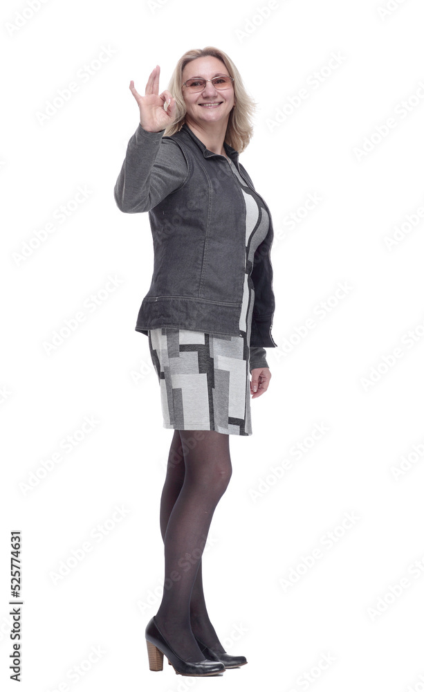 smiling young woman pointing at you. isolated on a white smiling young woman pointing at you. isolated on a white