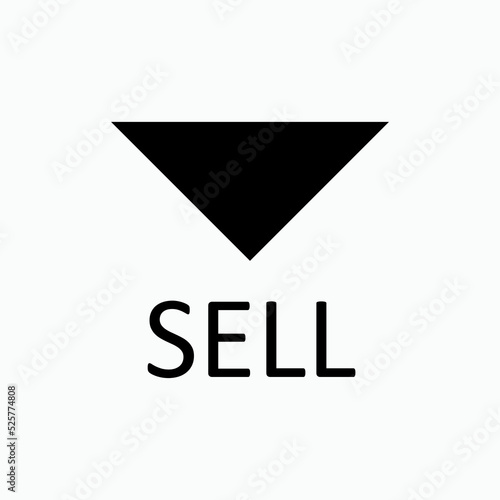 Stock Exchange Sell Icon. Symbol of Stock Brokerage Activities - Vector.