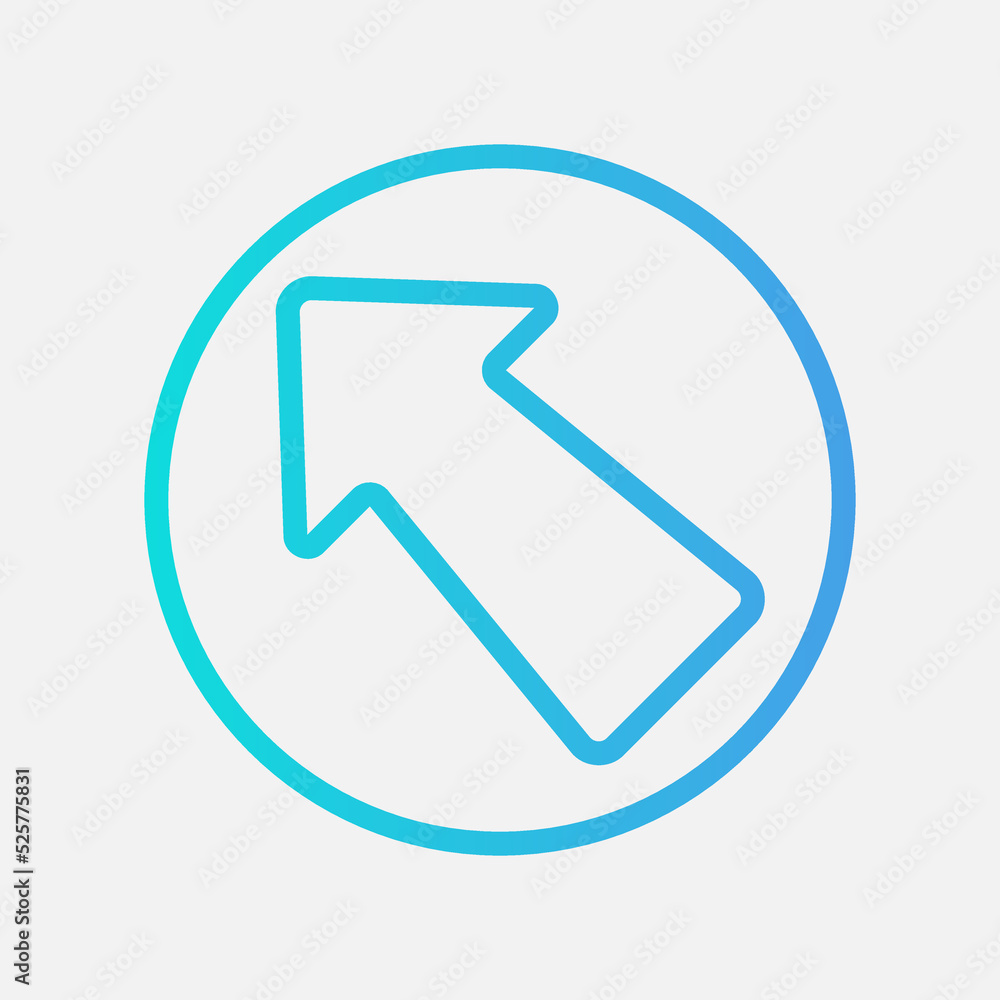 Up left arrow icon in gradient style, use for website mobile app presentation Up left arrow icon in gradient style, use for website mobile app presentation