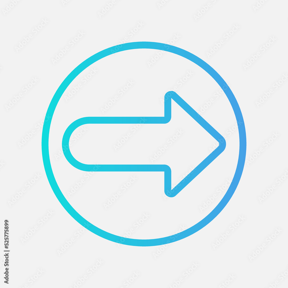 Right arrow icon in gradient style, use for website mobile app presentation Right arrow icon in gradient style, use for website mobile app presentation