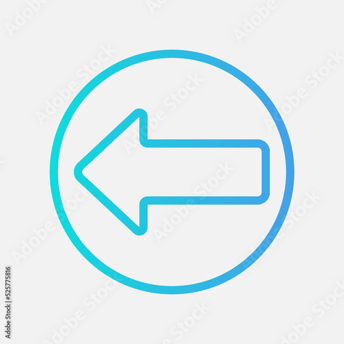 Left arrow icon in gradient style, use for website mobile app presentation