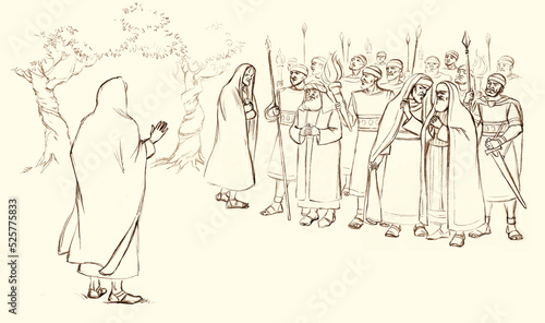 Slika na platnu Pharisees and high priests with soldiers in Gethsemane