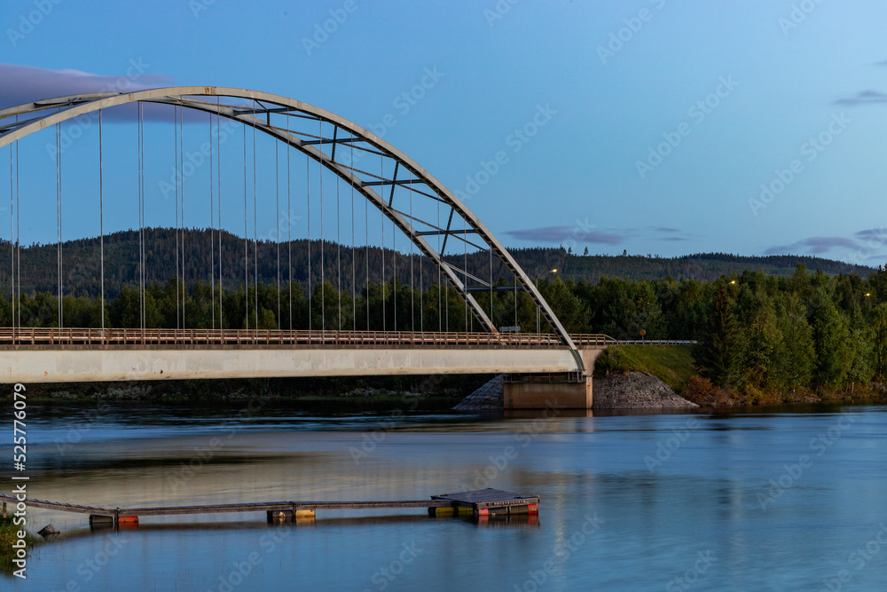 Sorsele, Sweden A steel arch bridge over the Vindelalven river.