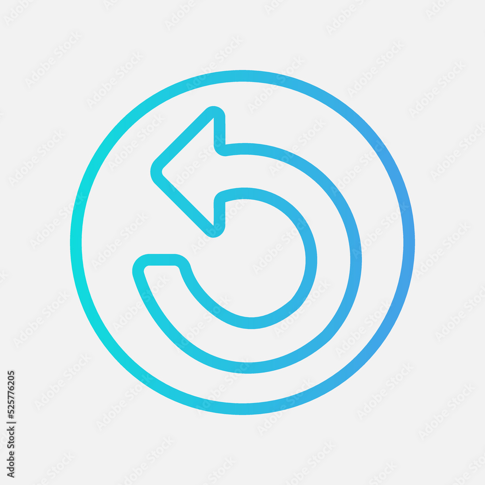 Undo arrow icon in gradient style, use for website mobile app presentation Undo arrow icon in gradient style, use for website mobile app presentation