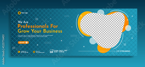 Business webinar horizontal banner template design. Very suitable for online class programs, marketing, etc.