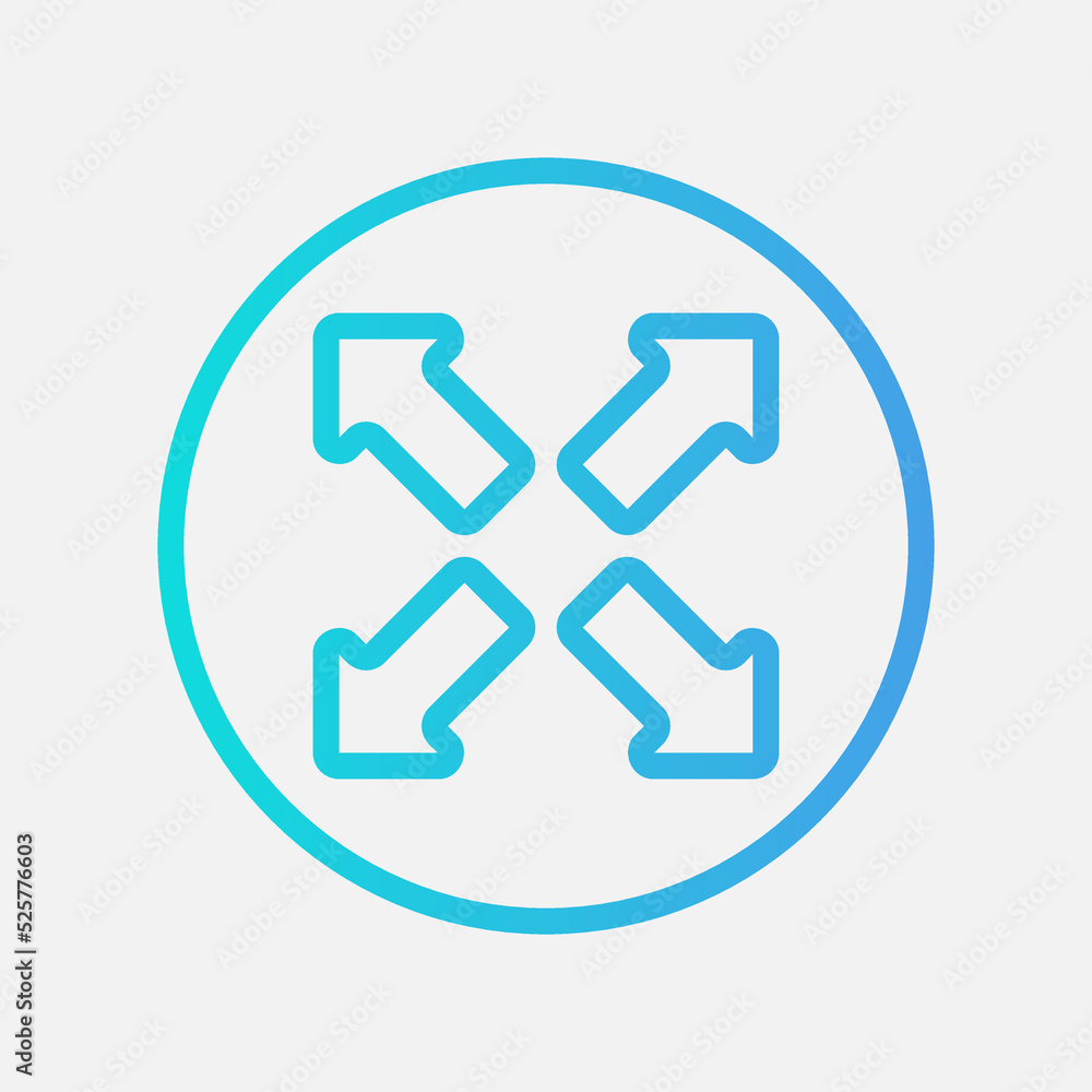 Maximize arrow icon in gradient style, use for website mobile app presentation Maximize arrow icon in gradient style, use for website mobile app presentation