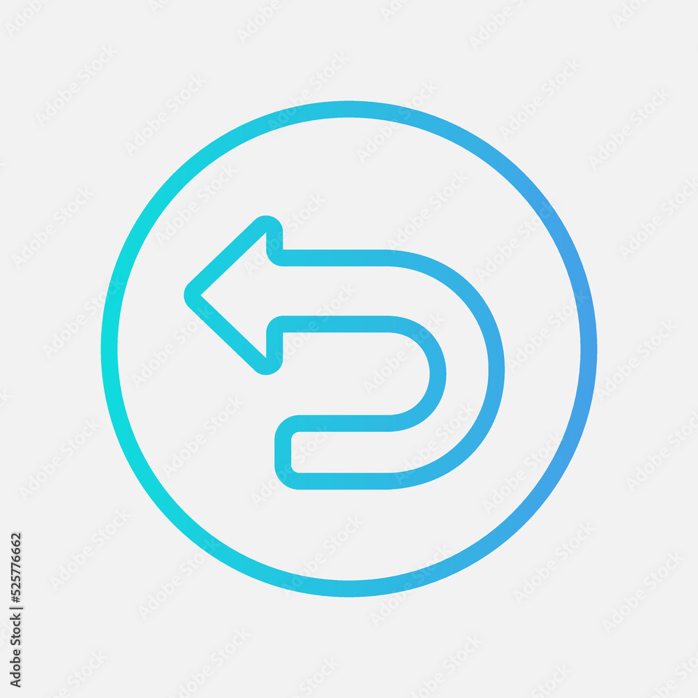 Back arrow icon in gradient style, use for website mobile app presentation Back arrow icon in gradient style, use for website mobile app presentation