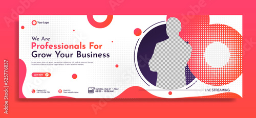 Business webinar horizontal banner template design. Very suitable for online class programs, marketing, etc.