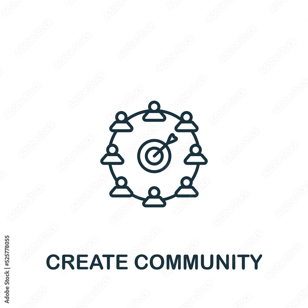 Create Community icon. Line simple icon for templates, web design and infographics Create Community icon. Line simple icon for templates, web design and infographics