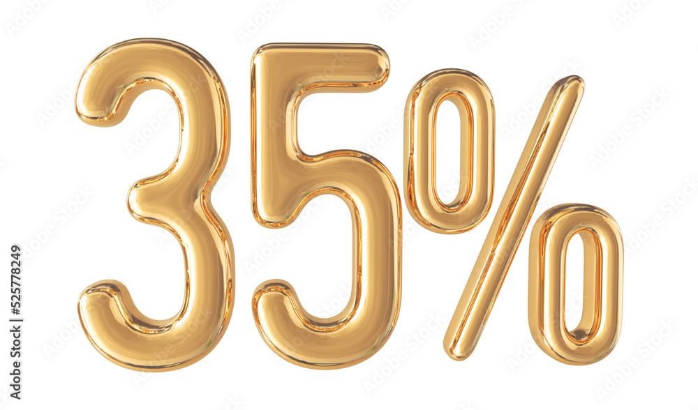 Sale 35 percent number gold 3d Sale 35 percent number gold 3d