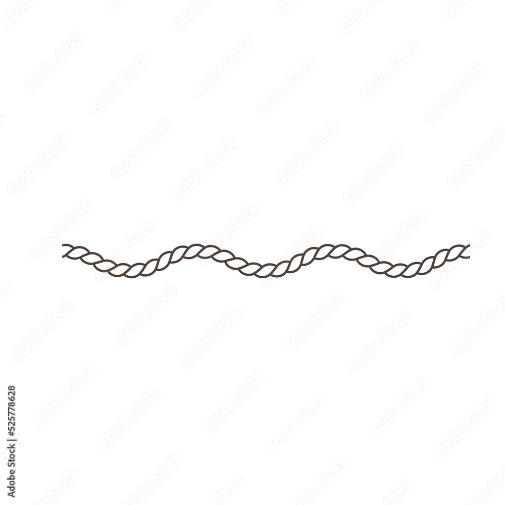 Swaying black nautical rope border vector For round text frames. Swaying black nautical rope border vector For round text frames.