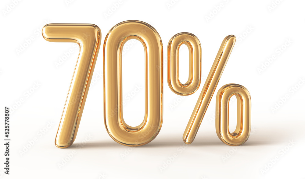Sale 70 percent number gold 3d Sale 70 percent number gold 3d